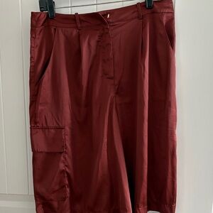 Anthropology cargo satin shorts